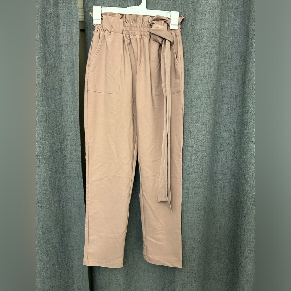 GRACE KARIN Women's Cropped Paper Bag Waist Pants with Pockets XS - Picture 7 of 9